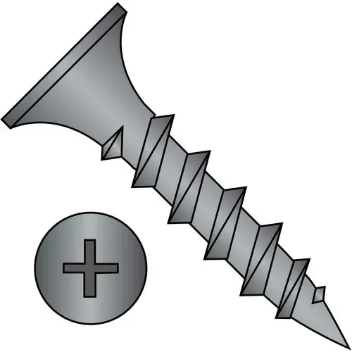 8 x 1-5/8" Drywall Screw For Particle Board - Phillips Recess Bugle Hd - Blk Phos. - UNC - 2000 Pk Final Sale