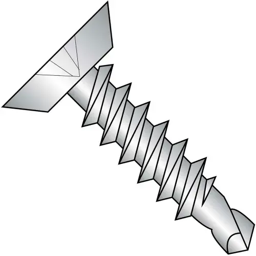Genuine 6 x 3/8 Phillips Flat Undercut Full Thread Self Drilling Screw 410 Stain St - Pkg of 5000