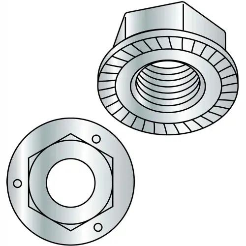 One Day Deal 3/8-16 Serrated Flange Hex Lock Nuts Grade 5 Zinc, Pkg of 1000