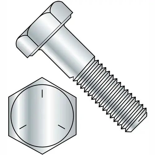 Hex Cap Screw - 3/8-16 x 1" - Carbon Steel - Zinc CR+3 - Gr 5 - FT - UNC - USA, Pack of 100 Luxury