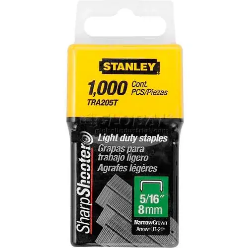 Stanley TRA205T Light Duty Wide Crown Staples 5/16", 1,000 Pack Buy Direct