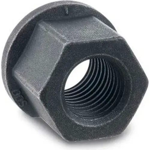 J.W. Winco DIN 6331 Hexagon Nuts, Steel, with Flange, Blackened, M8, 1/2"H Clearance