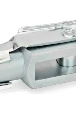 J.W. Winco WN 751 Clevis Fork Joints, Steel, w/ Snap-on Spring Pin, Zinc Pltd, 1/2 x 20L, 3-5/16"OAL Clearance