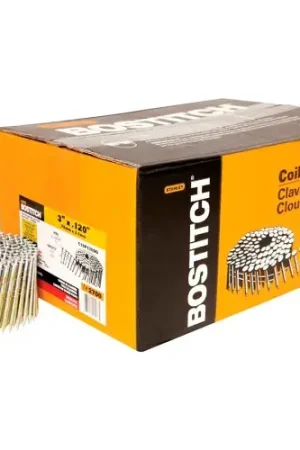 Bostitch 3" x .120 Smooth Shank 15 Degree Coil Framing Nails, Galvanized, 2700/Qty Order Now
