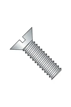 Final Sale M4 x 0.7 x 35mm Machine Screw - Slotted Flat Head - Steel - Zinc - DIN 125B - Pkg of 100