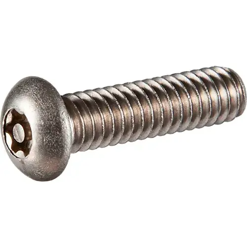 Certified 10-24 x 1" Tamper-Proof Security Machine Screw - Button Torx Head - 18-8 Stainless Steel - 100 Pk