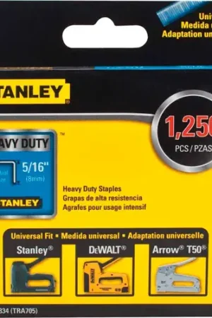 Stanley® STHT71834 Heavy-Duty Narrow Crown Staples 5/16" -1,250 Pack Shop Now