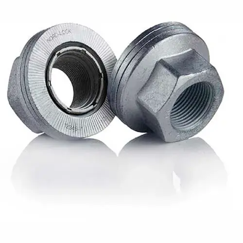 Wedge Locking Wheel Nut - M22 x 1.5 - Carbon Steel - Zinc Flake Coated - Pkg of 20 - Nord-Lock 2638 Genuine