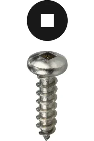 L.H.Dottie® Sheet Metal Screw, Square Pan Head, Stainless Steel, 8 x 1", 100 Pack Luxury