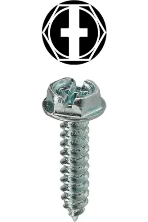 Express Delivery L.H.Dottie® Sheet Metal Screw, Phillips/Slotted, Hex Washer Head, 12 x 1-1/2", 100 Pack