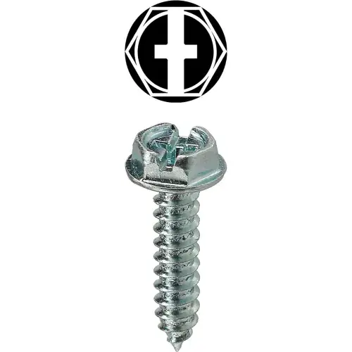 Express Delivery L.H.Dottie® Sheet Metal Screw, Phillips/Slotted, Hex Washer Head, 12 x 1-1/2", 100 Pack