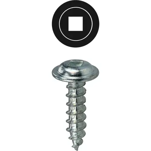 Certified L.H.Dottie® K-Lath Metal Piercing Screw, Square Drive, Wafer Head, 10 x 1/2", 100 Pack