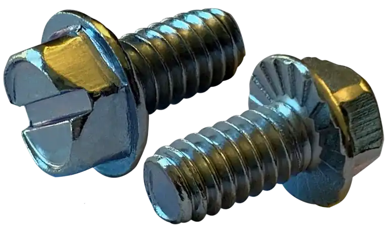 Hot Picks 8-32 X 3/8" Machine Screws Indented Hex with Serrations Head Slotted Drive Steel Zinc Plated (10000/Pkg.)