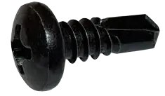 Direct From Factory 8-18 X 1" Self-Drilling Screws Pan Head Phillips Drive Point Type 2 Steel Black Zinc Plated (6000/Pkg.)