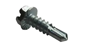 Instant Buy 8 X 3/4" Self-Drilling Screws Indented Hex Washer with Serration Head Slotted Drive Steel Zinc & Bake (8000/Pkg.)