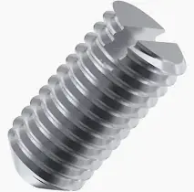 10-32 X 3/8" Cup Point Slotted Set Screws Case Hardened Steel Zinc Plated (100 / Pkg.) Premium