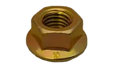 Clearance M6-1 Flange Nuts Class 8 Steel Zinc Yellow DIN 6923 (3000 / Pkg.)