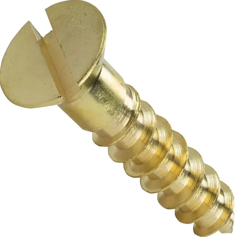 14 X 1-1/2" Wood Screws Slotted Drive Flat Head Brass (100 / Pkg.) Cheap