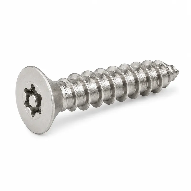 14 X 1" Tamper Resistant Sheet Metal Screws Flat Head Pin-In Six Lobe Drive (T30) 18/8 Stainless Steel (100 / Pkg.) Budget