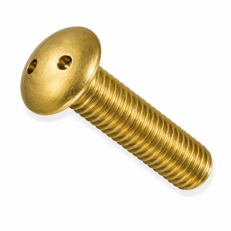 10-32 X 1-1/2" Tamper Resistant Machine Screws Oval Head Spanner Drive Brass (100 / Pkg.) Final Sale