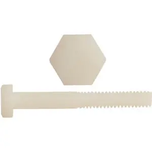 5/16-18 X 2" Hex Head Cap Screws Nylon Natural Partially Threaded (100 / Pkg.) While Supplies Last