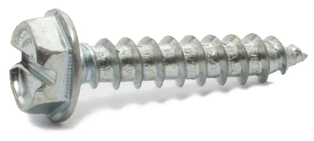Today Only 8-15 X 1-1/4" Type A Sheet Metal Screws Indented Hex Washer Head Slotted Drive Steel Zinc Plated (4000 / Pkg.)