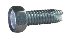 10-24 X 3/8" Type 23 Thread Cutting Screws Indented Hex Head Unslotted Drive Steel Zinc & Bake (8000 / Pkg.) Sale