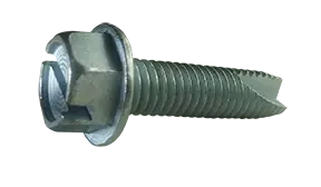 Professional Grade 5/16-18 X 5/8" Type 23 Thread Cutting Screws Indented Hex Washer Head Slotted Drive Steel Zinc & Bake (1750 / Pkg.)