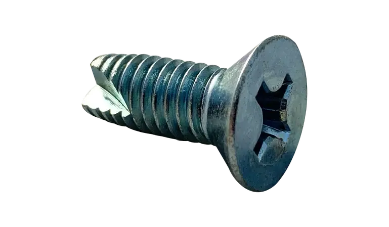 6-32 X 1/2" Type 23 Thread Cutting Screws Flat Head Phillips Drive Steel Zinc & Bake (10000 / Pkg.) Crafted