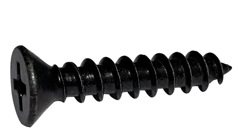 Direct From Factory 4 X 3/4" Type AB Self Tapping Sheet Metal Screws Flat Head Phillips Drive Steel Black Zinc & Bake (10000/Pkg.)
