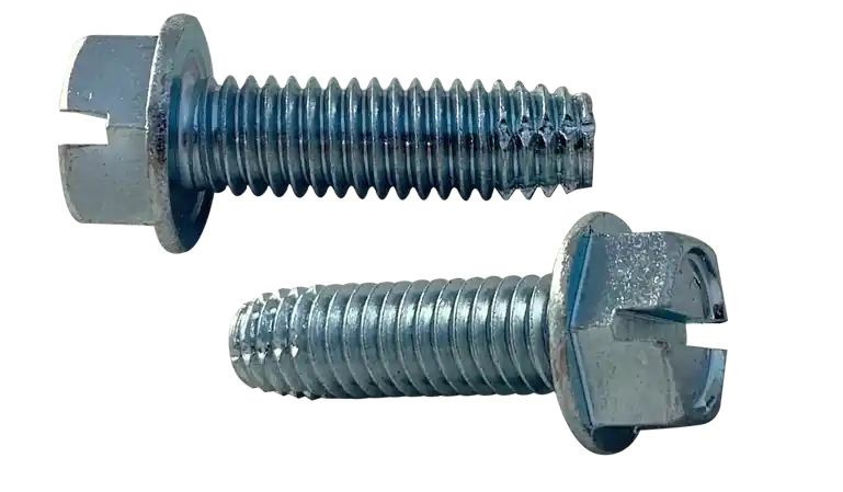 Brand New 10-24 X 3/4" Type F Thread Cutting Screws Indented Hex Washer Head Slotted Drive 410 Stainless Steel (3000 / Pkg.)