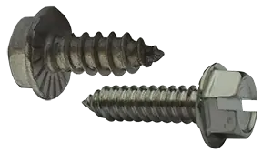 10 X 3/8" Type AB Self Tapping Sheet Metal Screws Serrated Indented Hex Washer Head Slotted Drive 18/8 Stainless Steel (4000/Pkg.) Flash Sale