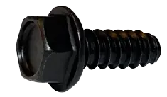 Genuine 6 X 3/8" Type B Self Tapping Sheet Metal Screws Indented Hex Washer Head Unslotted Drive Steel Black Oxide (10000/Pkg.)