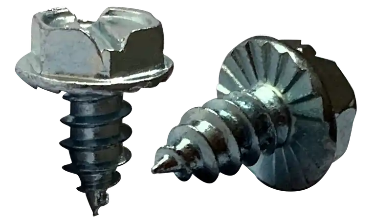 10 X 1" Type AB Self Tapping Sheet Metal Screws Serrated Indented Hex Washer Head Slotted Drive Steel Zinc & Bake (5000/Pkg.) In Demand