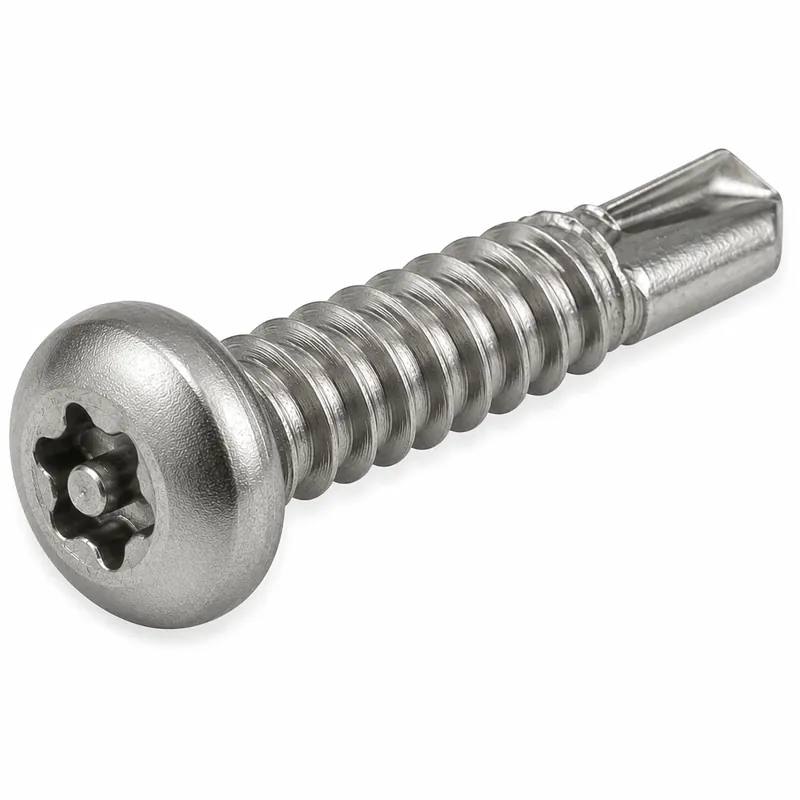 Best Seller 8-18 X 2-1/2" Tamper Resistant Self-Drilling Screws Pan Head Pin-In Six Lobe Drive (T20) 410 Stainless Steel (100 / Pkg.)