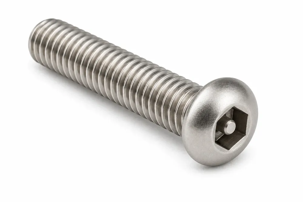 8-32 X 3/8" Tamper Resistant Machine Screws Button Head Pin-In Hex Socket Drive 18/8 Stainless Steel (100 / Pkg.) Clearance
