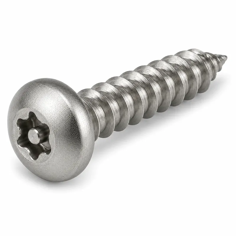 Direct From Factory 14 X 3" Tamper Resistant Sheet Metal Screws Button Head Pin-In Six Lobe Drive Steel Zinc Plated (100 / Pkg.)
