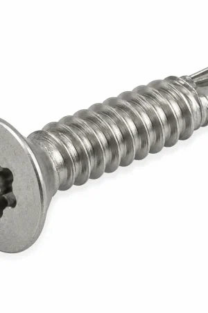 Buy Online 8 X 1-1/4" Tamper Resistant Self-Drilling Screws Flat Head Pin-In Six Lobe Drive (T15) Steel Trivalent Zinc Plated (100 / Pkg.)