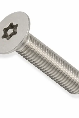 Time-Limited 5/16-18 X 1-1/2" Tamper Resistant Machine Screws Flat Head Pin-In Six Lobe Drive 18/8 Stainless Steel (100 / Pkg.)