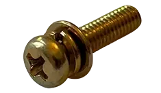 High Quality M5 x 30mm SEMS Machine Screws Phillips Pan Head Split Lock & Flat Washer JIS B1188 Steel Zinc Yellow (1000 / Pkg.)