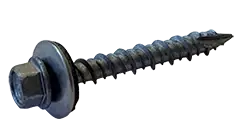 10-16 X 1" Hex Washer Pole Barn Screws Bonded EPDM Washer 17 Point Hi-Lo Thread Steel Galvanized (2500 / Pkg.) Super Sale
