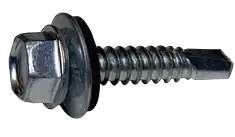 Reduced Price 12-14 X 4" Self-Drilling Screws Indented Hex Washer Head Bonded EPDM Washer Steel 1000 Hr Salt Spray (500/Pkg.)