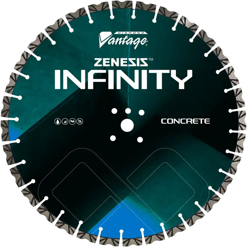 Diamond Vantage 1812INFINITY 18" x 0.125" Walk Behind Saw Diamond Blade for Concrete Zenesis Infinity 15mm Segments Don't Miss Out