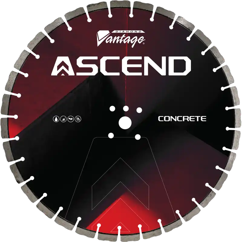 Diamond Vantage 3025ASCEND 30" x 0.250" Walk Behind Saw Diamond Blade for Concrete Ascend - Castle Segments Time-Limited