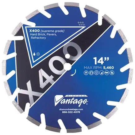 Diamond Vantage 2415EX4-1E 24" x 0.155" x 1" Diamond Blade for Hard Material X400 REFRACTORY One Day Deal