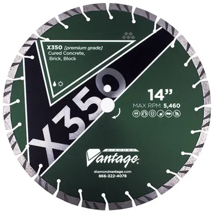 Diamond Vantage 2014EX3.5-2 20" x 0.140" x 1" Diamond Blade for Concrete/Masonry X350 Budget
