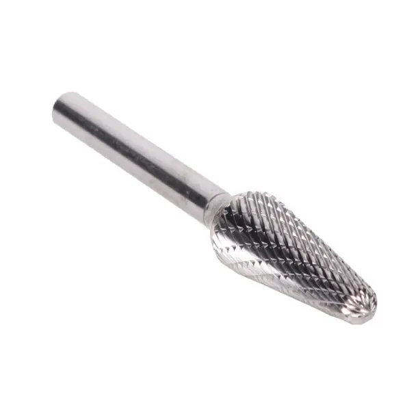 5/8" X 1 3/16" Cone Double Cut Carbide Bur Solid Carbide 1/4" Round Shank DULSL5 Hassle-Free Returns