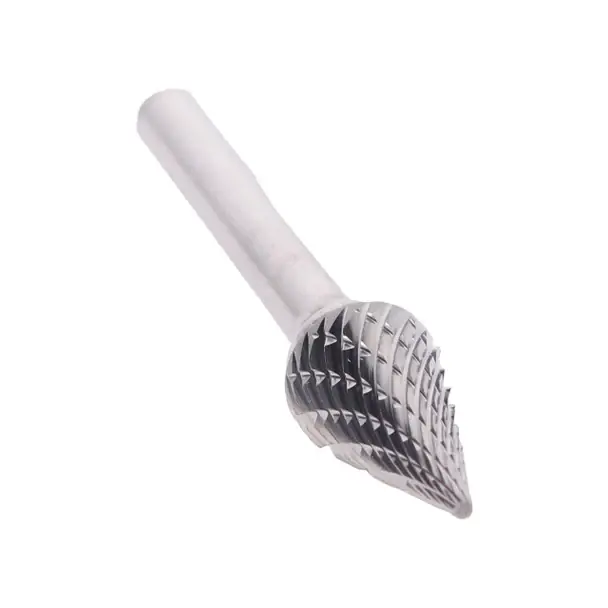 Don't Miss Out 1/2" X 7/8" Cone Pointed End Double Cut Carbide Bur Solid Carbide 1/4" Round Shank DULSM5