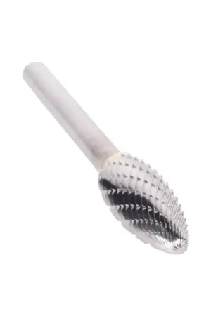 Weekend Sale 1/2" X 1-1/4" Flame Double Cut Carbide Bur Solid Carbide 1/4" Round Shank DULSH5