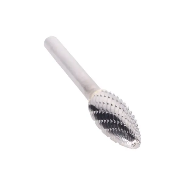 Weekend Sale 1/2" X 1-1/4" Flame Double Cut Carbide Bur Solid Carbide 1/4" Round Shank DULSH5